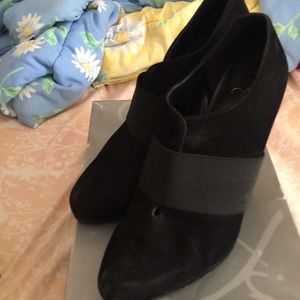 Black suede booties